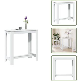 vidaXL Tavolo da cucina - vidaXL Tavolo da Bar Bianco 102x50x103,5 cm in Legno Multistrato - Tavolo da salotto