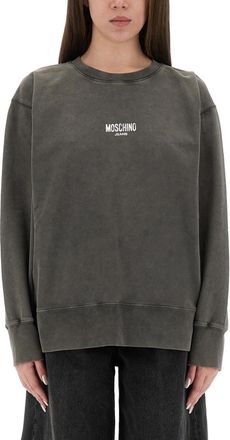 Moschino Grey Logo Crew Neck Sweatshirt
