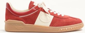 Valentino Garavani Upvillage Low Top Trainer In Split Leather And Calfskin Nappa Leather Man RED/IVORY 39.5