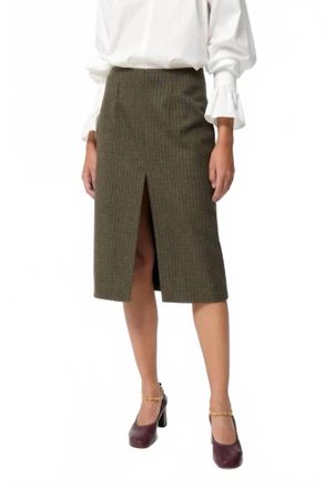 Vanessa Bruno Felindra Midi Skirt In Khaki