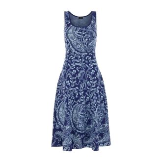 Etro Embroidered Knit Dress - female - Etro - Midi Dresses - Blue - 2XS - Dresses