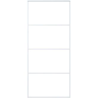 vidaXL Vidaxl - Puerta Corredera Esg Vidrio Y Aluminio Blanca 90x205 Cm