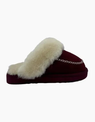 Osprey Womens Osprey London The Celeste Suede Womens Merlot Slippers - Red - Size: 6