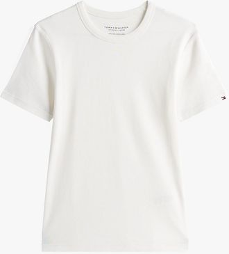 Tommy Hilfiger Womens Slim Fit Crewneck T-Shirt - Ivory - XXS