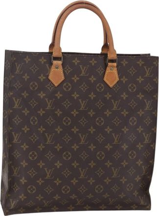 Louis Vuitton Sac Plat Bag Monogram Canvas Brown Canvas Handbag (Pre-Owned)