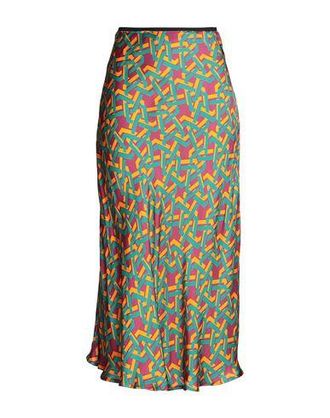 8 by YOOX MULTICOLOR SATIN LONG SKIRT