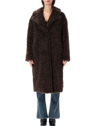 Stand Studio Brown Jazmin Plush Oversized Coat