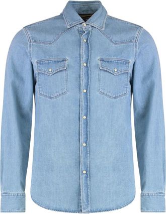 Moorer Camicia Larrie con taschino - Blu