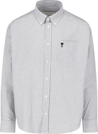Ami Boxy Fit Shirt met knoopkraag en geborduurde Ami de Coeur - Heren - Casual Overhemden - Veelkleurig - 3XL - Overhemden