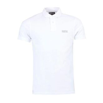 Barbour Tops, Heren, Wit, M, Katoen, Contrast Finish Katoen Jersey Polo Shirt