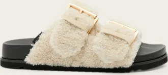 AllSaints Sian Sherpa Lined Leather Sandals