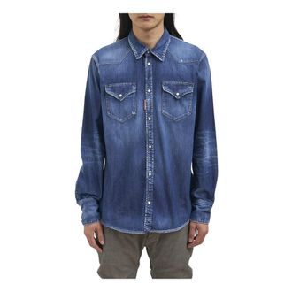 Dsquared2 Denim Shirts, male, Blue, Size: XL Classic Western Shirt