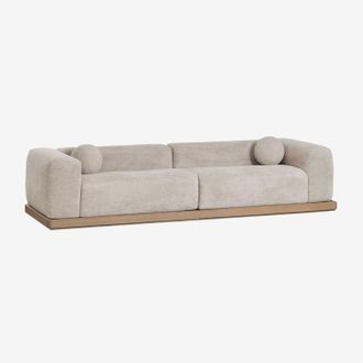 Sklum Divano 4 Posti Imbottito, Confezionato Sottovuoto Con Base In Legno Di Acacia Angelan Sklum