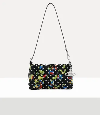 Vivienne Westwood Lola Shoulder Bag Printed Leather Black-multi