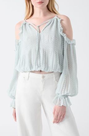 Guess Emilia Clip Dot Cold Shoulder Top in Open at Nordstrom, Size X-Large