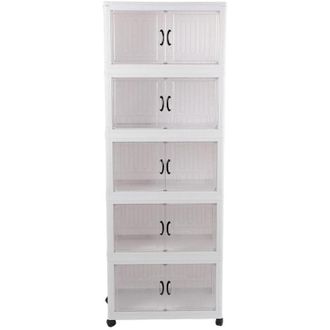 Trade Shop TrAdE Shop Traesio - Armadietto Pieghevole In Plastica Con 4 Ruote Mobili Contenitori Organizzazione Casa Ufficio