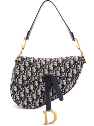 Dior Saddle Handbag Oblique Canvas Medium shoulder bag - Blu