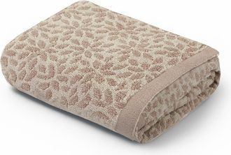 KASANOVA Asciugamano viso 50x100 cm fiori tortora in cotone
