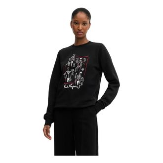 Karl Lagerfeld Dames, Sweatshirts & Hoodies, Zwart, Maat: XS Leer