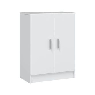 Dmora Armario multiusos con 2 puertas, imitaci&oacute;n madera blanca, 59x37h80 cm