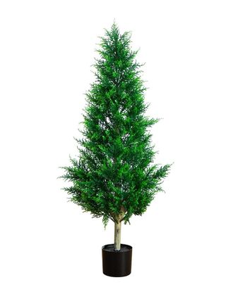 Nearly Natural 4Ft Uv-Resistant Artificial Cypress Tower Tree (Indoor/Outdoor)