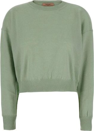 Twinset Trui met ronde hals - Dames - Ronde hals truien - Groen - S - Truien & Vesten