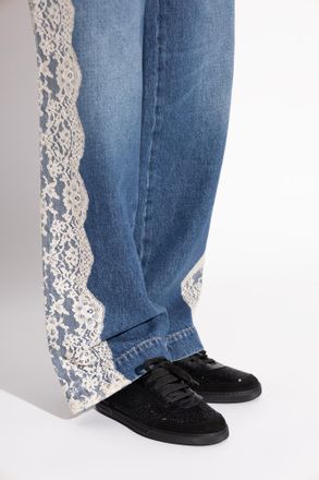 Dolce & Gabbana Sports Shoes With Shimmering Crystals, Womens, Black