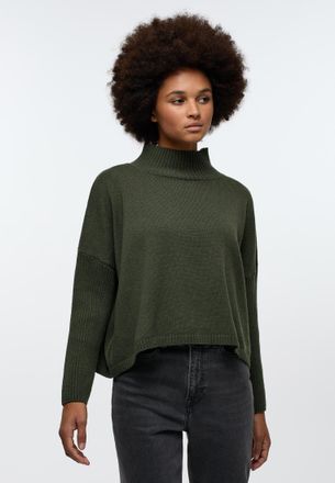 Eterna Strickpullover ETERNA, Damen, Gr. S, khaki, 70% cotton, 30% Kaschmir, normal, Pullover Strickpullover