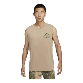 Nike Dri-FIT Graphic Running Tank Asia Sizing Khaki FZ8053-247