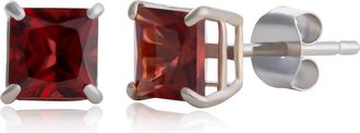 MAX + STONE 10k Yellow or White Gold 5mm Princess Cut Gemstone Stud Earrings