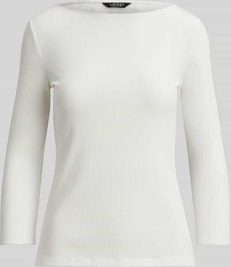 Lauren Ralph Lauren Strickshirt mit 3/4 Arm aus Baumwoll-Mix in Weiss, Gr&ouml;&szlig;e XXL
