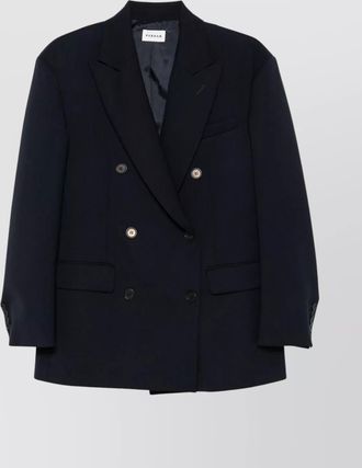 Parosh luxe wool blend blazer with peak lapels