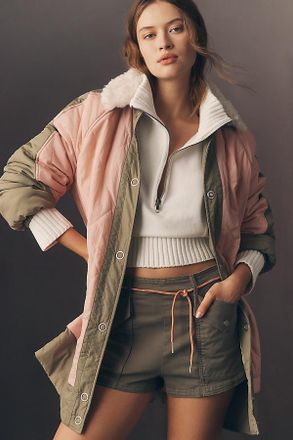 Pilcro Sherpa Fleece Collar Quilted Liner Coat Jacket