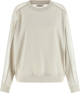Brunello Cucinelli White Cotton Womens Sweatshirt