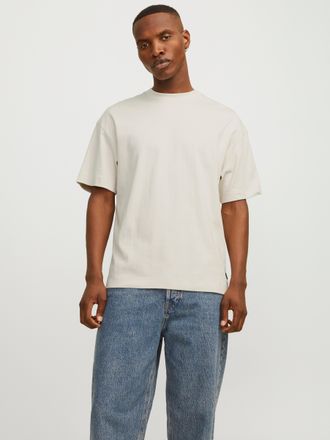 Jack & Jones Rundhalsshirt JACK & JONES JJEURBAN EDGE TEE SS O-NECK NOOS, Herren, Gr. XXL, gelb (moonbeam), Jersey, Obermaterial: 100% Baumwolle, unifarben, relaxe