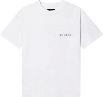 Purple T-shirt con stampa - Bianco