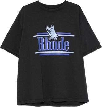Rhude T-Shirts, male, Black, Size: XL Rossa Tee