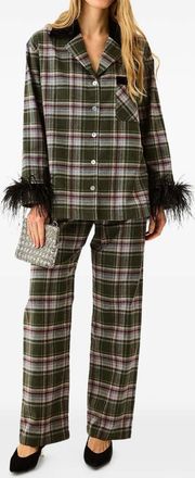 Sleeper Geruite pyjama met afneembare veren - Groen