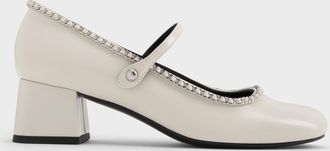 Charles & Keith Braided-Chain Block-Heel Mary Jane Pumps