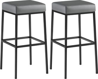 Clp Clp - Set De 2 Taburetes Montreal Altura 80 Cm Negro Gris