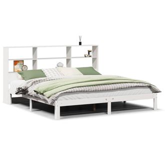 Berkfield Home Bookcase Bed without Mattress White 180x200 cm Super King Solid W