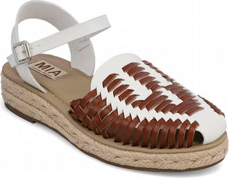 Mia Womens Eshani Platform Sandal In White/cognac