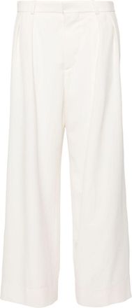 Wardrobe.NYC Neutral Wool Wide-Leg Trousers - Womens - Virgin Wool/Cotton