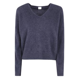 C.T. Plage V-hals Trui met Lange Mouwen - Dames - Truien - Grijs - Maat: XS Wol