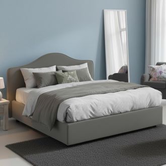 Dmora Dmora - Cama Matrimonial Dfiasch, Cama Contenedor Con Revestimiento De Tela, 100% Made In Italy, Apertura Frontal, Adecuado Para Colch&oacute;n Cm 160x200, G