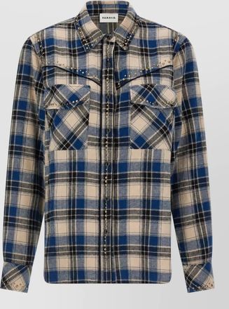 P.A.R.O.S.H. checked studded cotton shirt