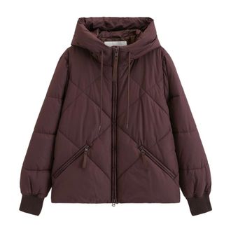 Marc O'Polo Geweven Outdoor Jas- Diamond Puffer - Dames - Jassen - Rood - Maat: S Denim
