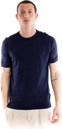 People of Shibuya Crewneck Knit met korte mouwen - Heren - T-shirts - Blauw - 2XL - Katoen - Tops