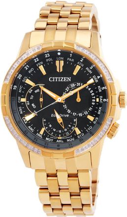 Citizen Chronograph Diamond Black Dial Mens Watch BU2082-56E