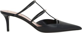 Valentino Garavani 60mm Rockstud Wispy mules - women - Calf Leather/CALFSKIN/Calf Leather - 36 - Black
